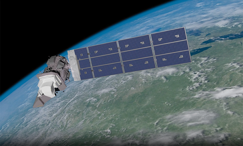 An artist's conceptualization of the Landsat 9 satellite. Image courtesy NASA's Scientific Visualization Studio.