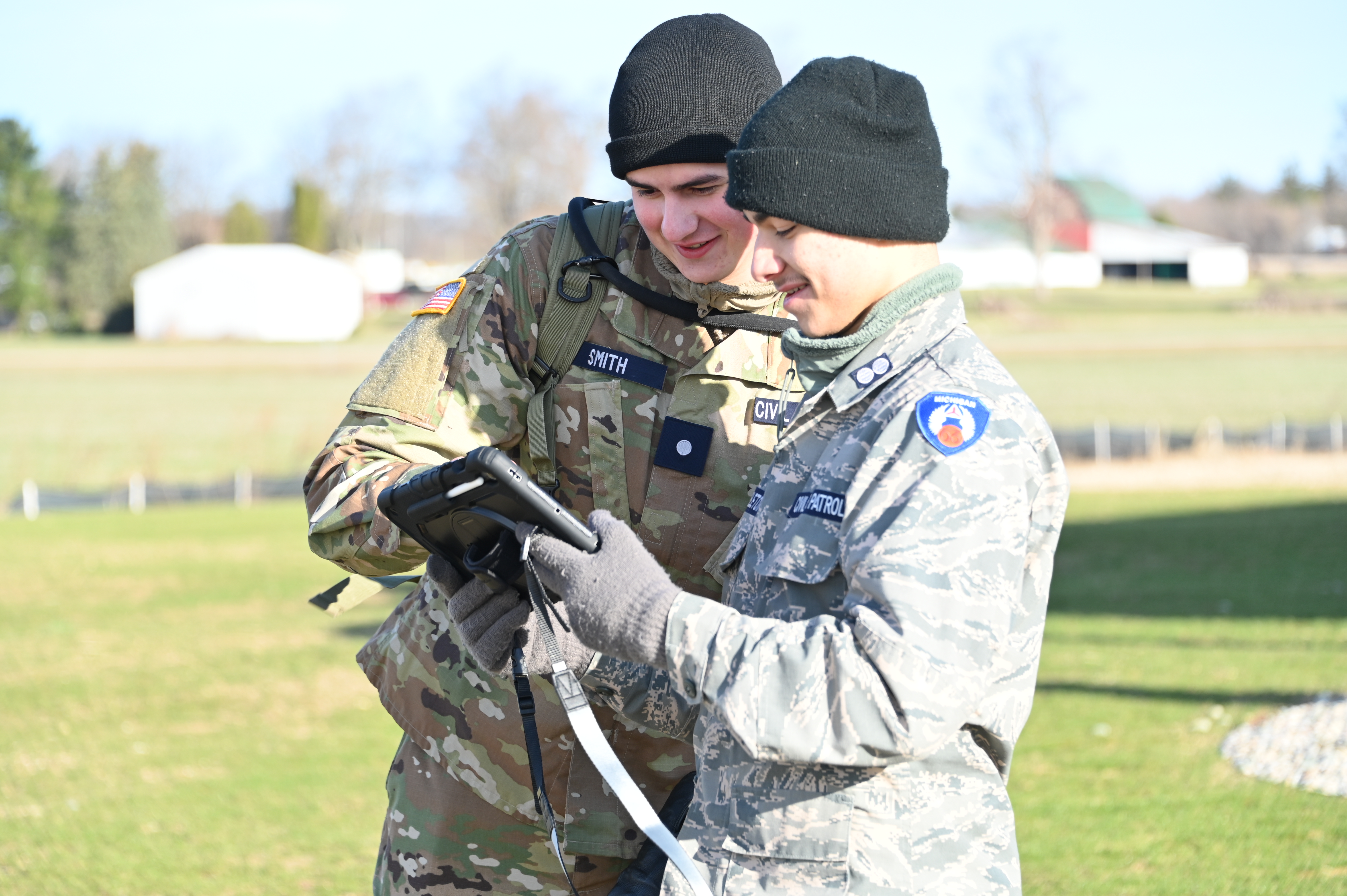 Civil Air Patrol looking at observation data.